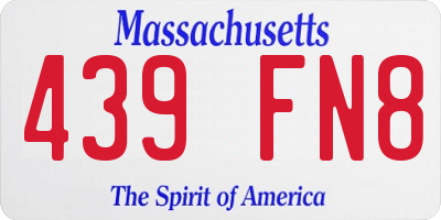 MA license plate 439FN8