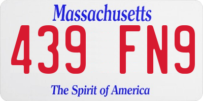 MA license plate 439FN9