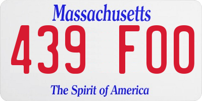 MA license plate 439FO0