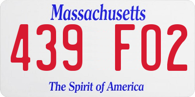 MA license plate 439FO2