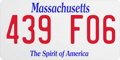 MA license plate 439FO6