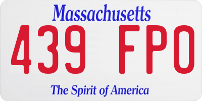 MA license plate 439FP0