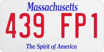 MA license plate 439FP1