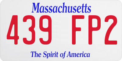 MA license plate 439FP2