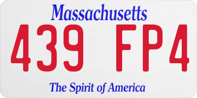 MA license plate 439FP4