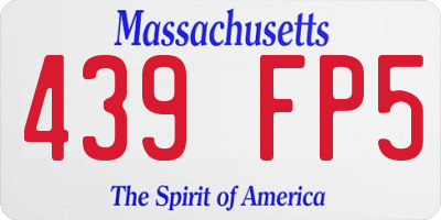 MA license plate 439FP5