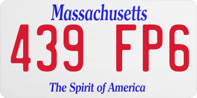 MA license plate 439FP6