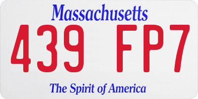 MA license plate 439FP7