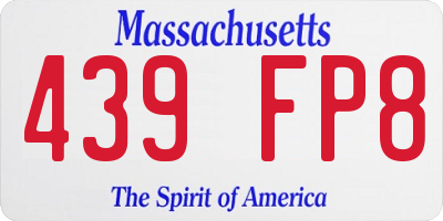 MA license plate 439FP8