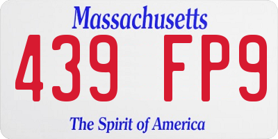 MA license plate 439FP9