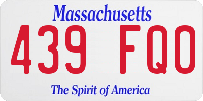 MA license plate 439FQ0