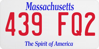 MA license plate 439FQ2