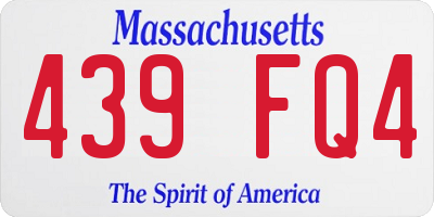 MA license plate 439FQ4