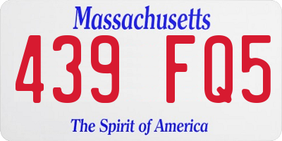 MA license plate 439FQ5