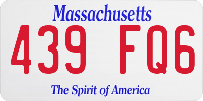 MA license plate 439FQ6