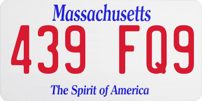 MA license plate 439FQ9
