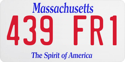 MA license plate 439FR1
