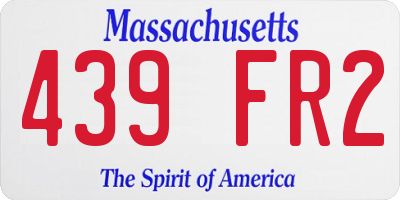 MA license plate 439FR2
