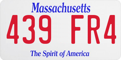 MA license plate 439FR4