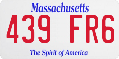 MA license plate 439FR6