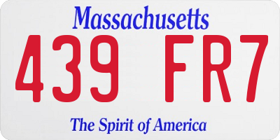 MA license plate 439FR7