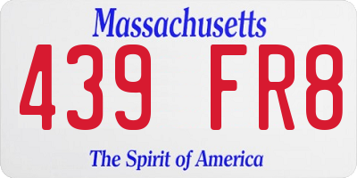 MA license plate 439FR8
