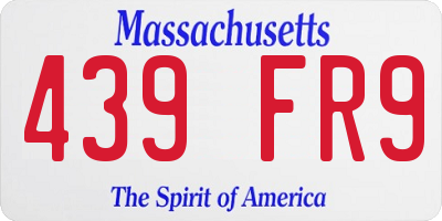 MA license plate 439FR9