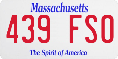 MA license plate 439FS0