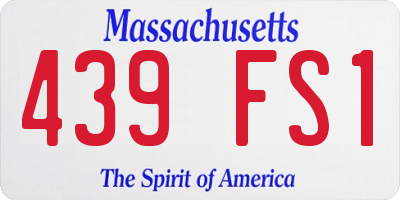 MA license plate 439FS1