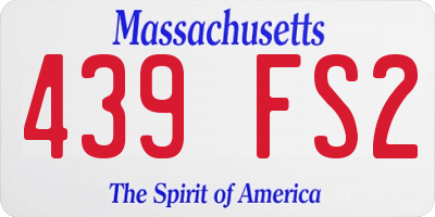 MA license plate 439FS2