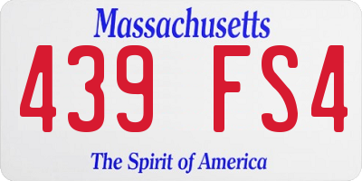 MA license plate 439FS4