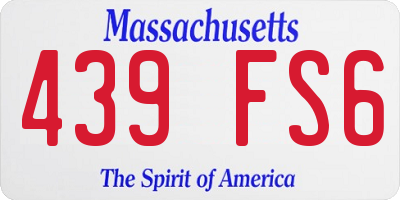 MA license plate 439FS6