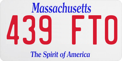 MA license plate 439FT0