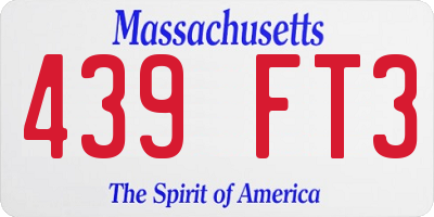 MA license plate 439FT3