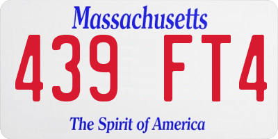 MA license plate 439FT4
