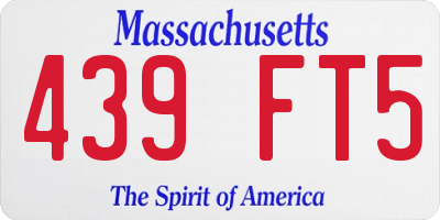 MA license plate 439FT5