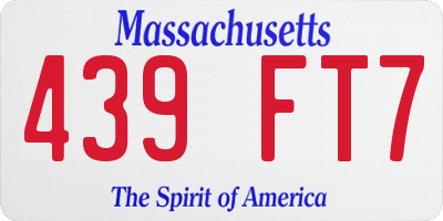 MA license plate 439FT7