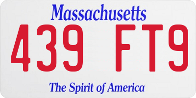 MA license plate 439FT9