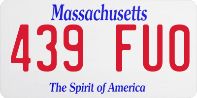 MA license plate 439FU0