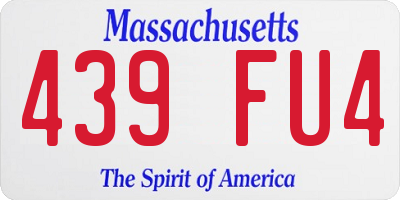 MA license plate 439FU4