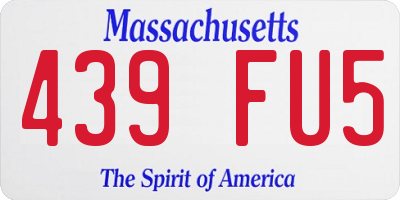 MA license plate 439FU5