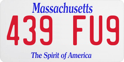 MA license plate 439FU9