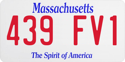 MA license plate 439FV1