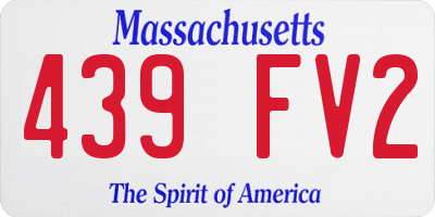 MA license plate 439FV2