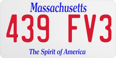 MA license plate 439FV3