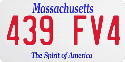 MA license plate 439FV4