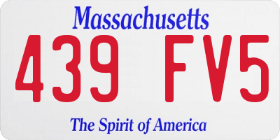 MA license plate 439FV5