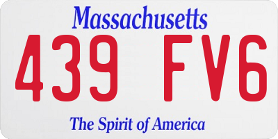 MA license plate 439FV6