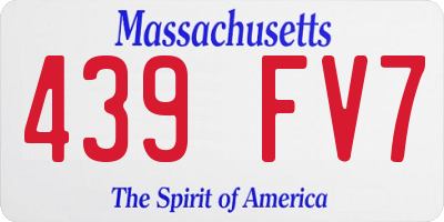 MA license plate 439FV7