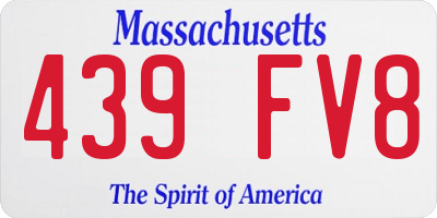 MA license plate 439FV8